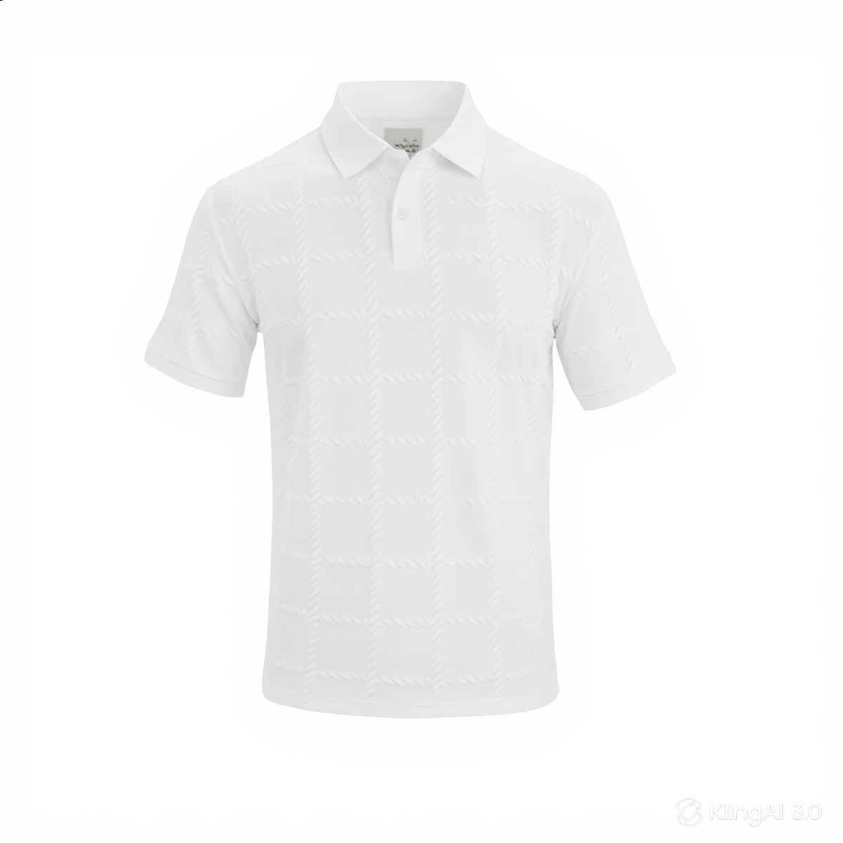 Textured check polo shirt