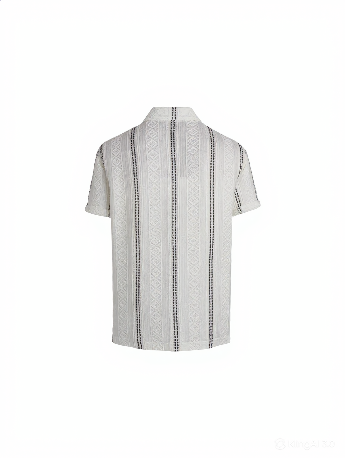 Contrasting Striped Polo Shirt — Black/White
