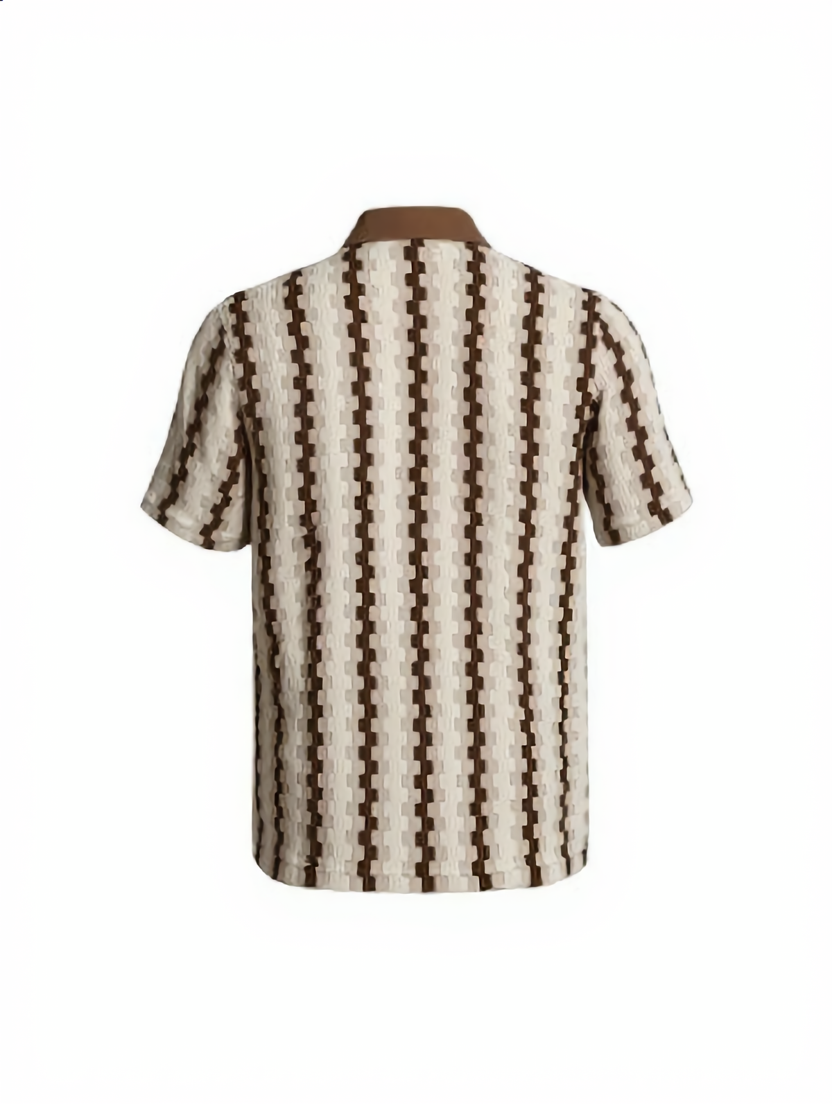 Geometric Stripe Jacquard Texture Shirt