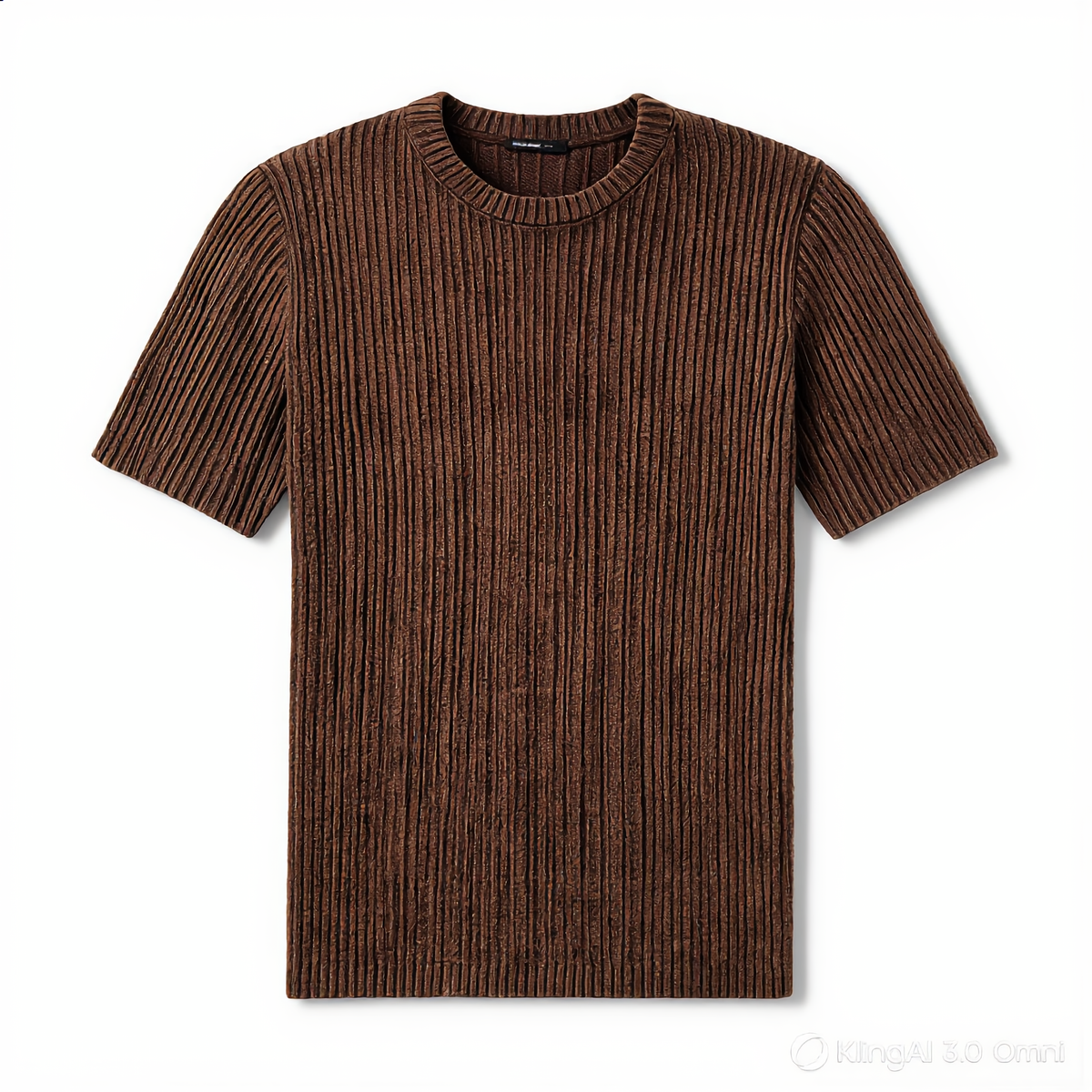 Ribbed Textured Knit T-Shirt