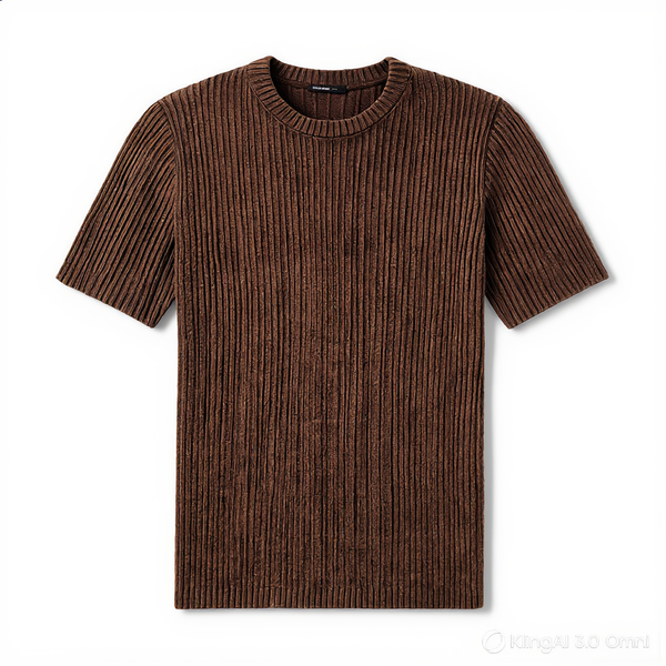 Ribbed Textured Knit T-Shirt