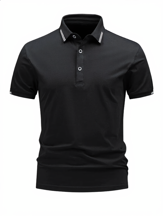 Contrast Stripe Collar Polo
